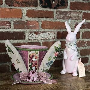Rachel Zoe bunny Pink Floral Decorative Hat by begonia market
